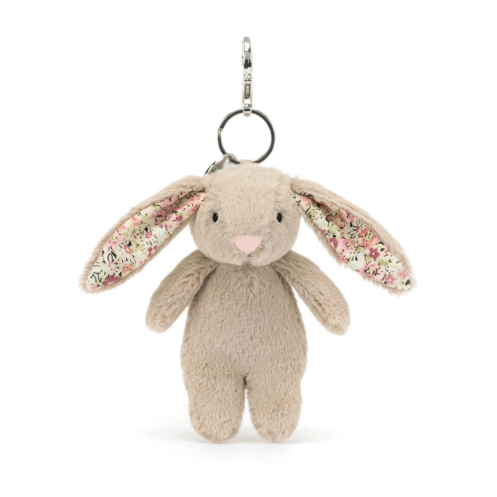 Blossom Beige Bunny Bag Charm, Main View