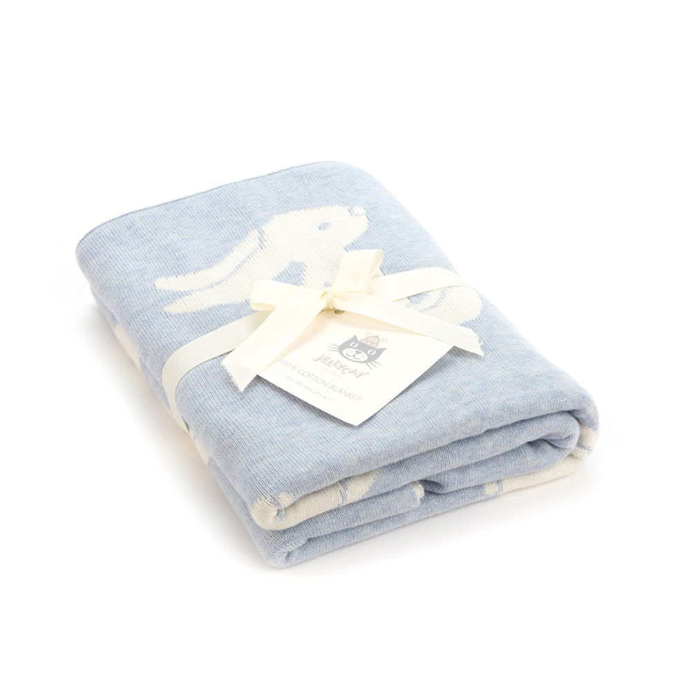 Bashful Blue Bunny Blanket, Main View