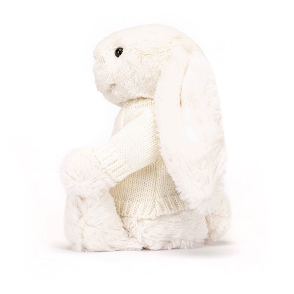 Bashful Cream Bunny with Personalised Cream Jumper, View 2