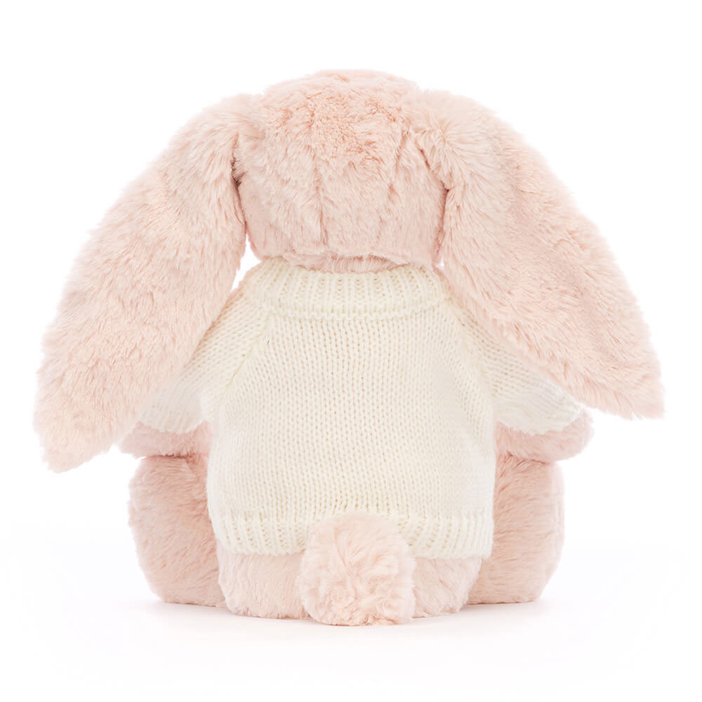 Bashful Blush Bunny with Personalised Cream Jumper, View 3