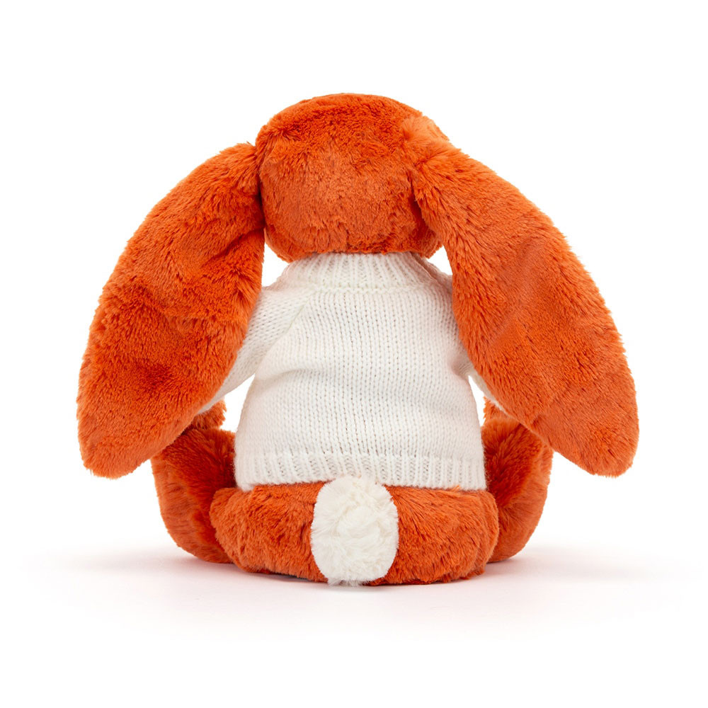 Bashful Tangerine Bunny with Personalised Cream Jumper - Official