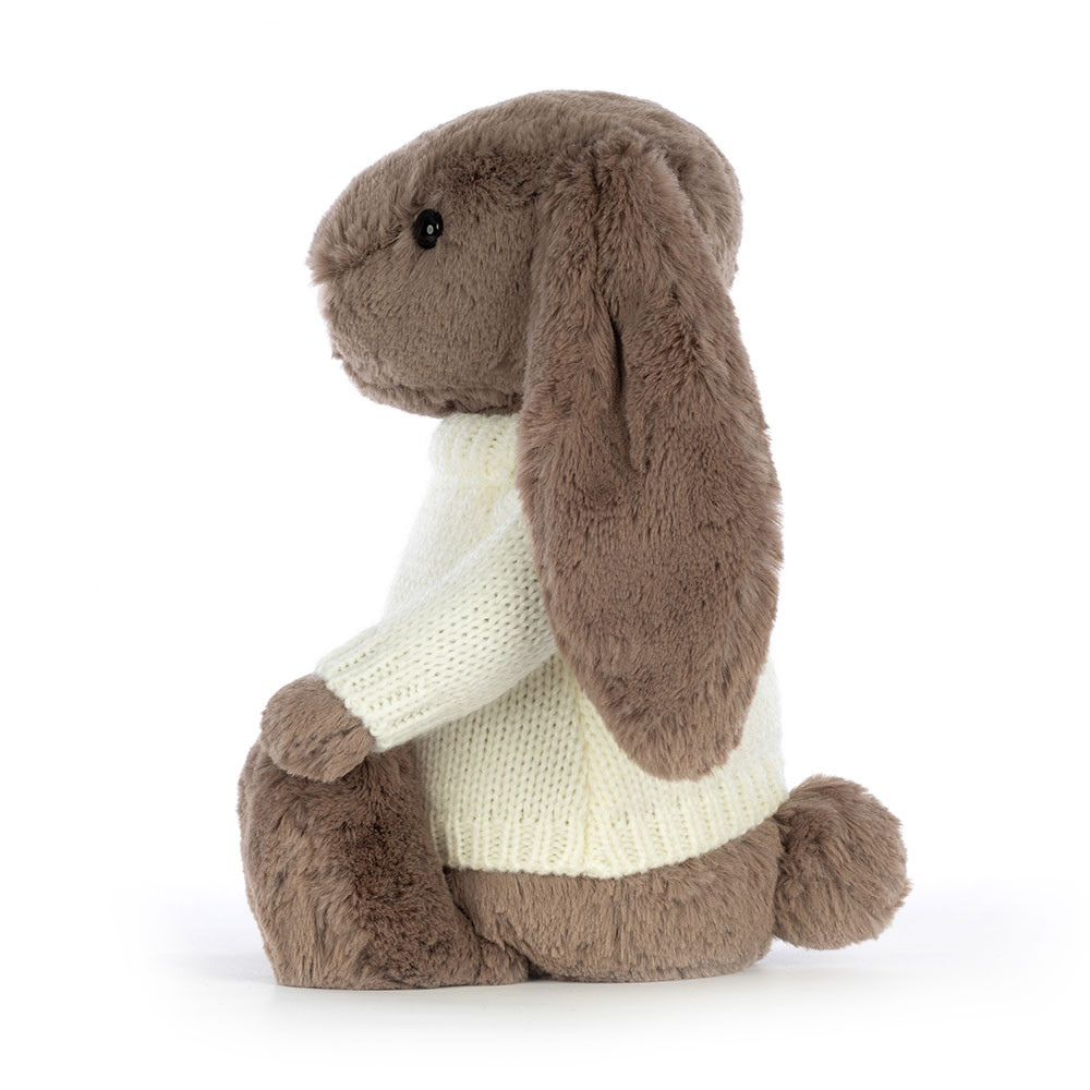 Bashful Truffle Bunny with Personalised Cream Jumper, View 2