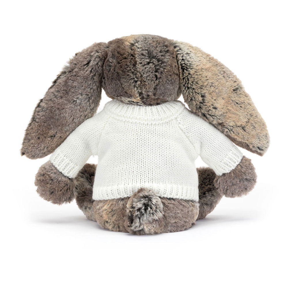 Bashful Cottontail Bunny with Personalised Cream Jumper - Official
