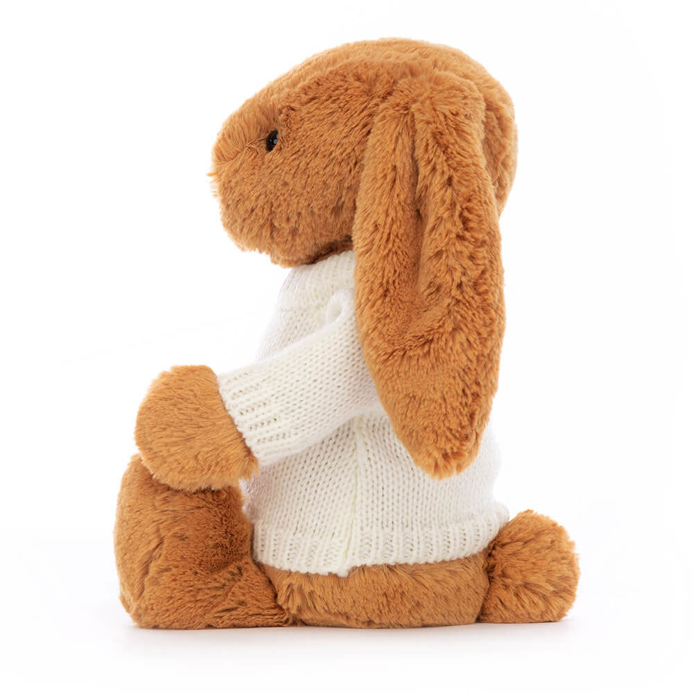 Bashful Golden Bunny with Personalised Cream Jumper, View 2