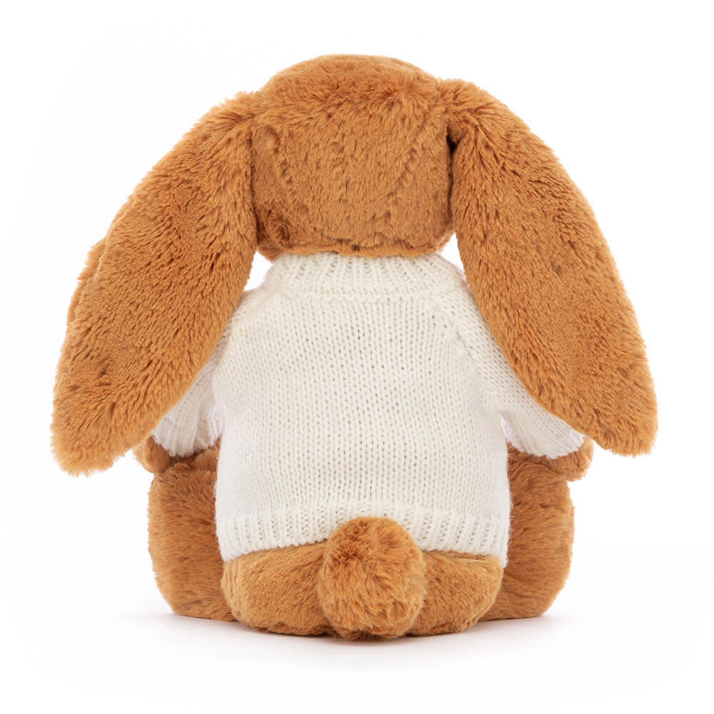 Bashful Golden Bunny with Personalised Cream Jumper, View 3