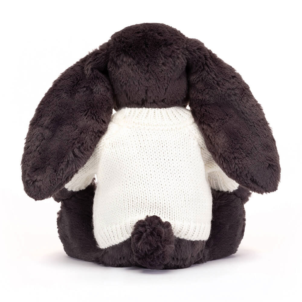 Bashful Inky Bunny with Personalised Cream Jumper - Official Jellycat