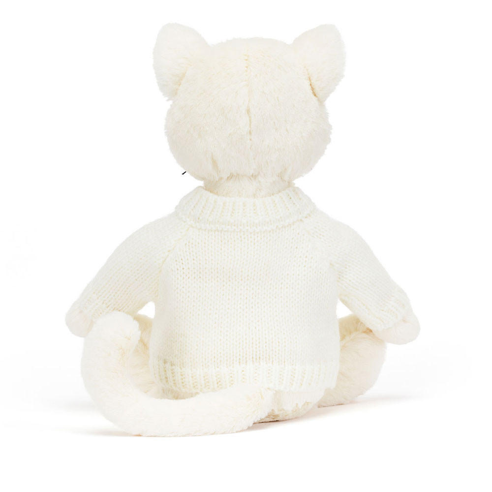 Bashful Cream Kitten with Personalised Cream Jumper, View 3