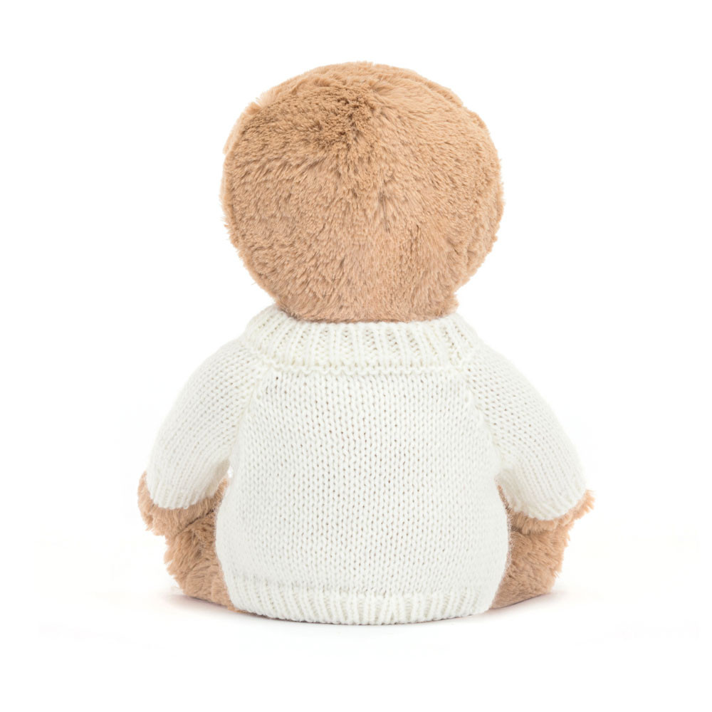 Bashful Sloth with Personalised Cream Jumper, View 4