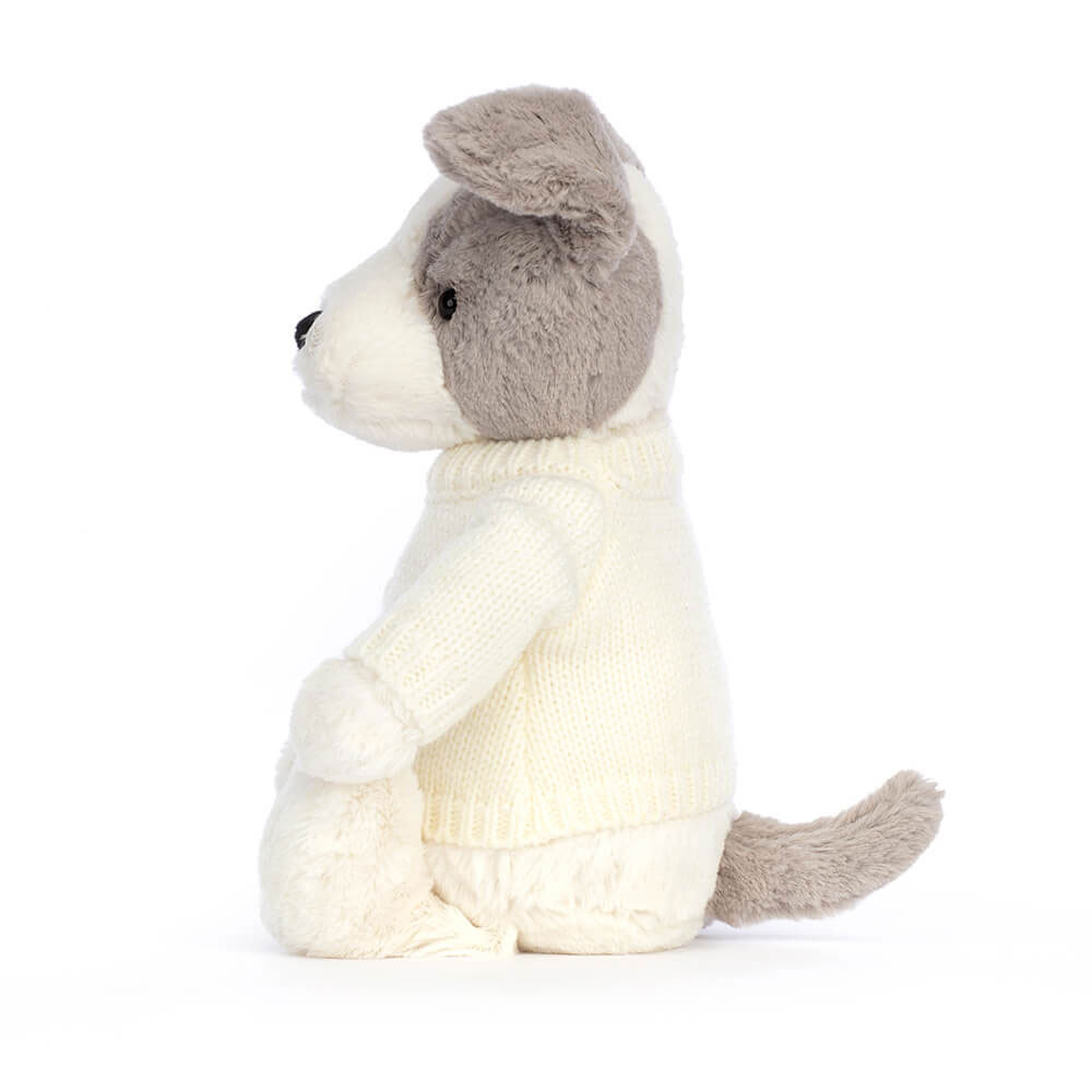 Bashful Terrier with Personalised Cream Jumper - Official Jellycat