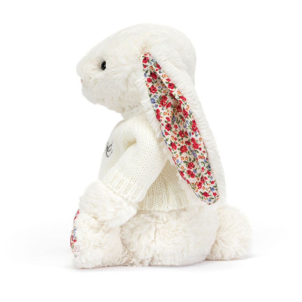 Blossom Cream Bunny with Personalised Cream Jumper - Official Jellycat