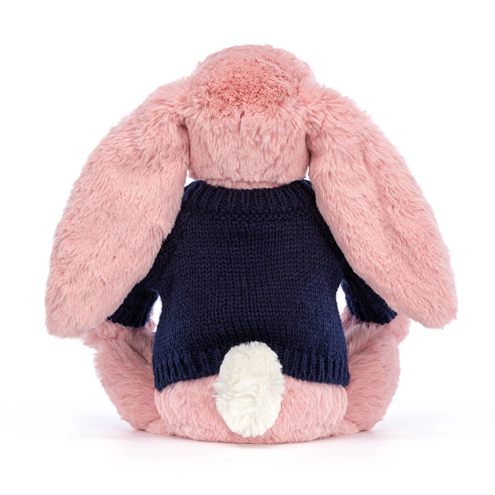 Bashful Petal Bunny with Personalised Navy Jumper, View 4