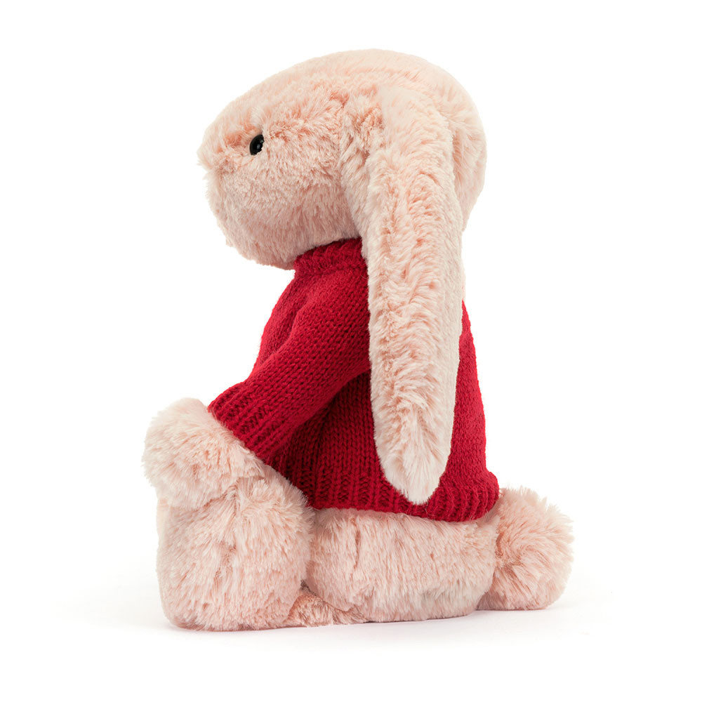 Bashful Blush Bunny with Personalised Red Jumper, View 2