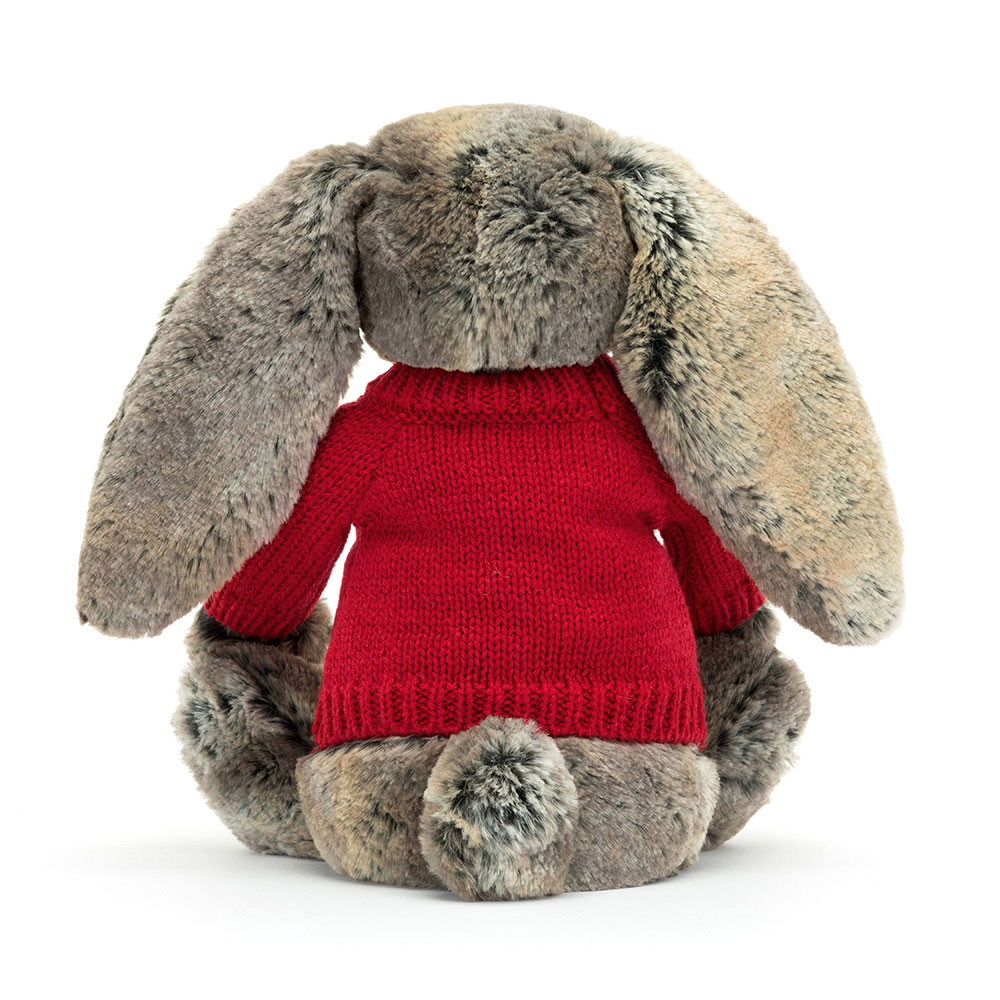 Bashful Cottontail Bunny with Personalised Red Jumper - Official