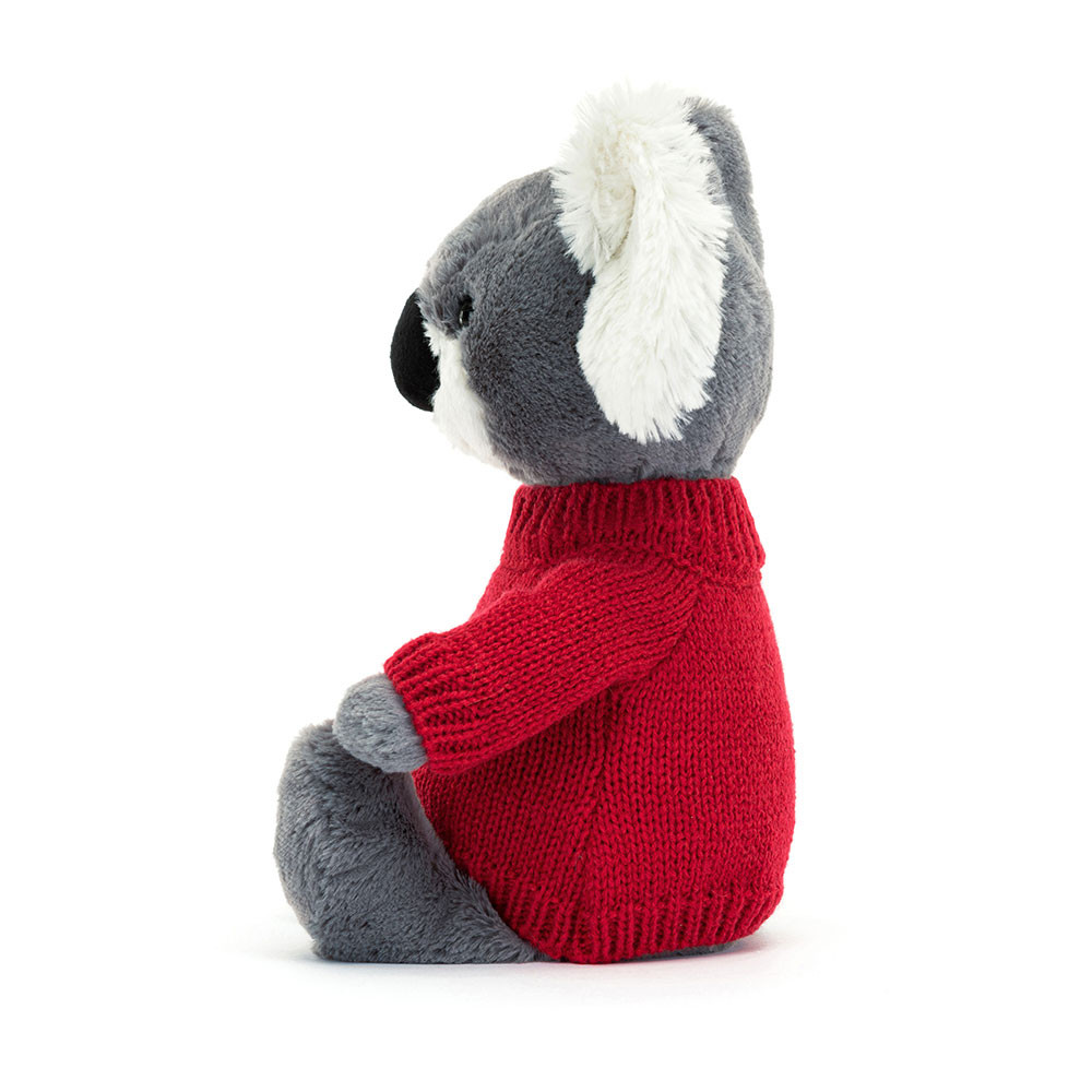 Bashful Koala with Personalised Red Jumper - Official Jellycat