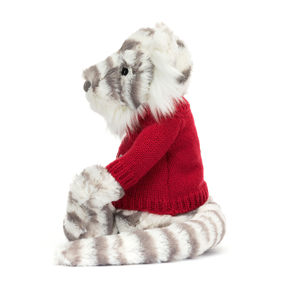 Bashful Snow Tiger with Personalised Red Jumper, View 2