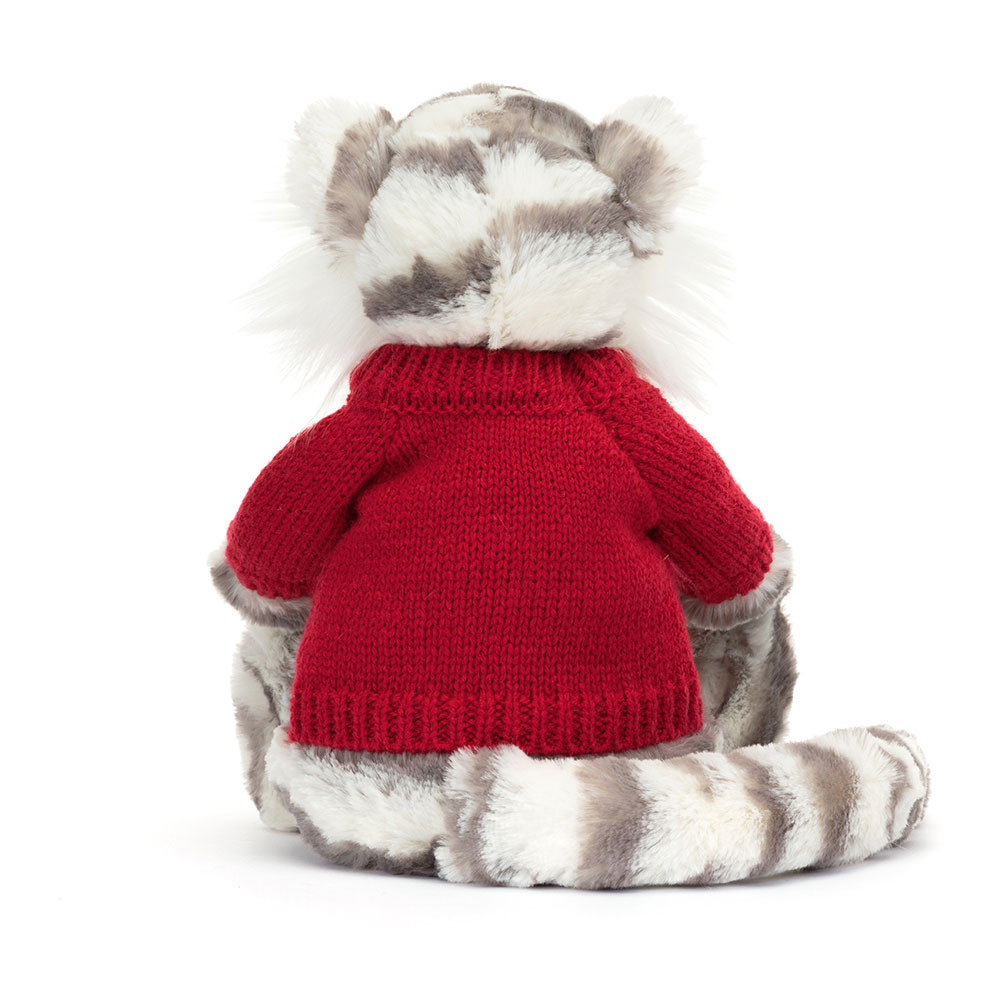 Bashful Snow Tiger with Personalised Red Jumper, View 3