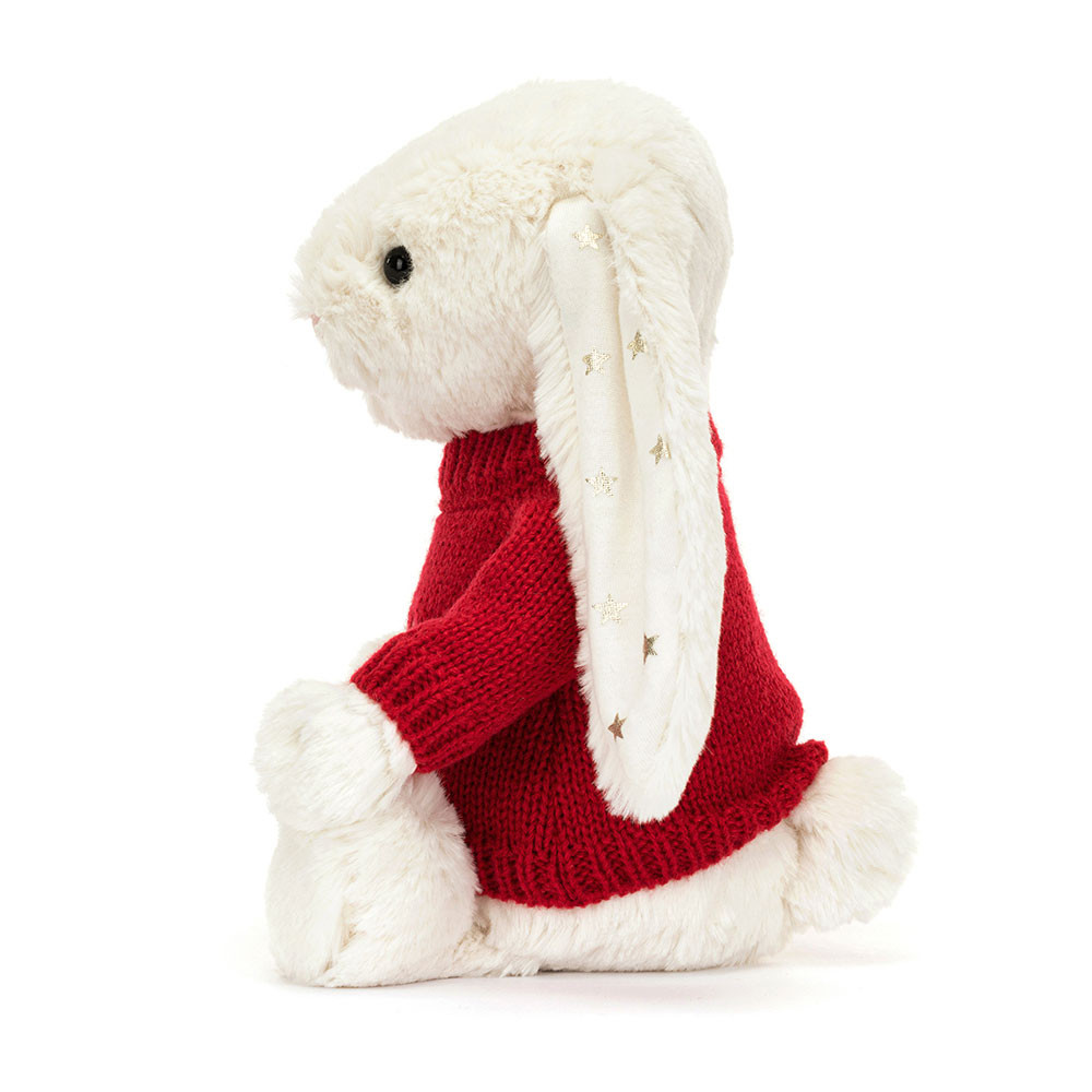 Bashful Twinkle Bunny with Personalised Red Jumper, View 2
