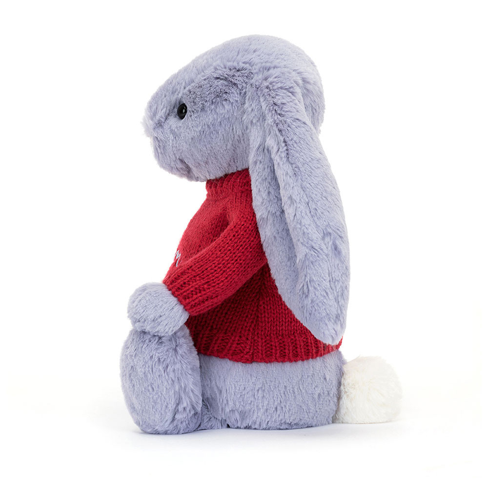 Bashful Viola Bunny with Personalised Red Jumper , View 2