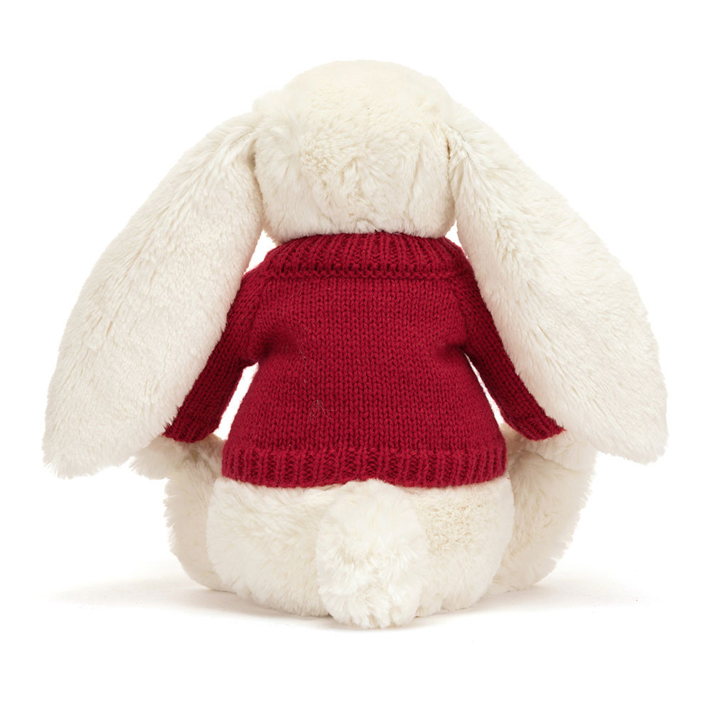 Blossom Cream Bunny with Personalised Red Jumper, View 4