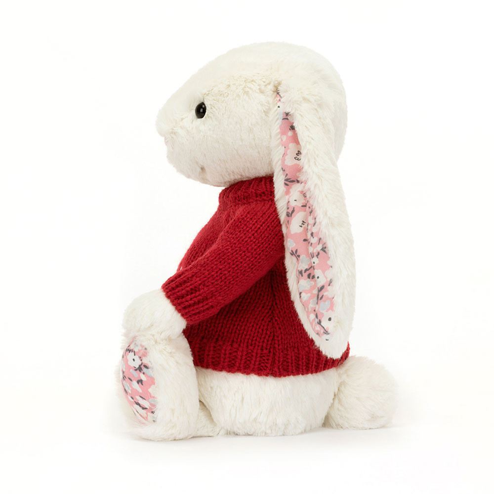 Blossom Cherry Bunny with Personalised Red Jumper , View 2