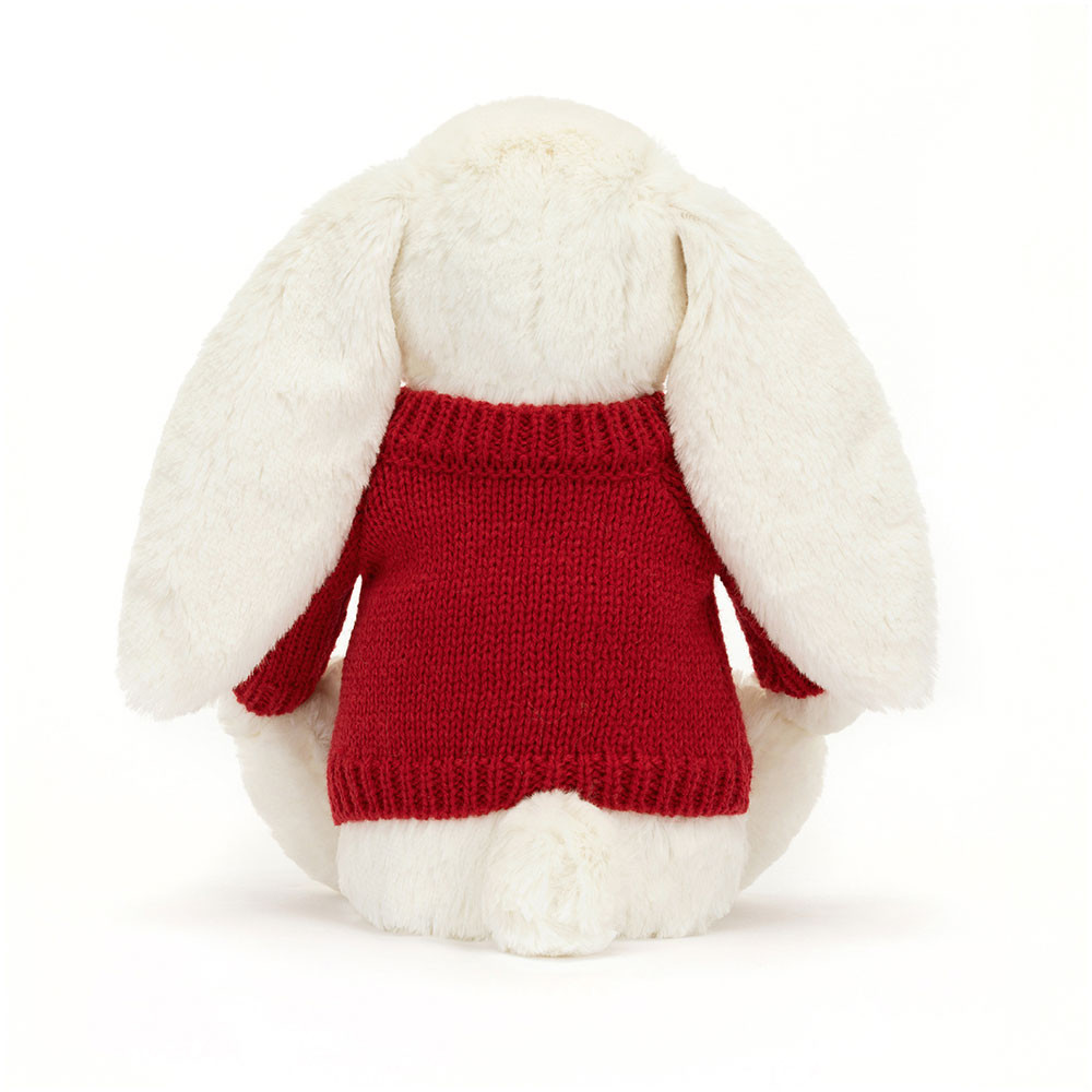 Blossom Cherry Bunny with Personalised Red Jumper - Official Jellycat
