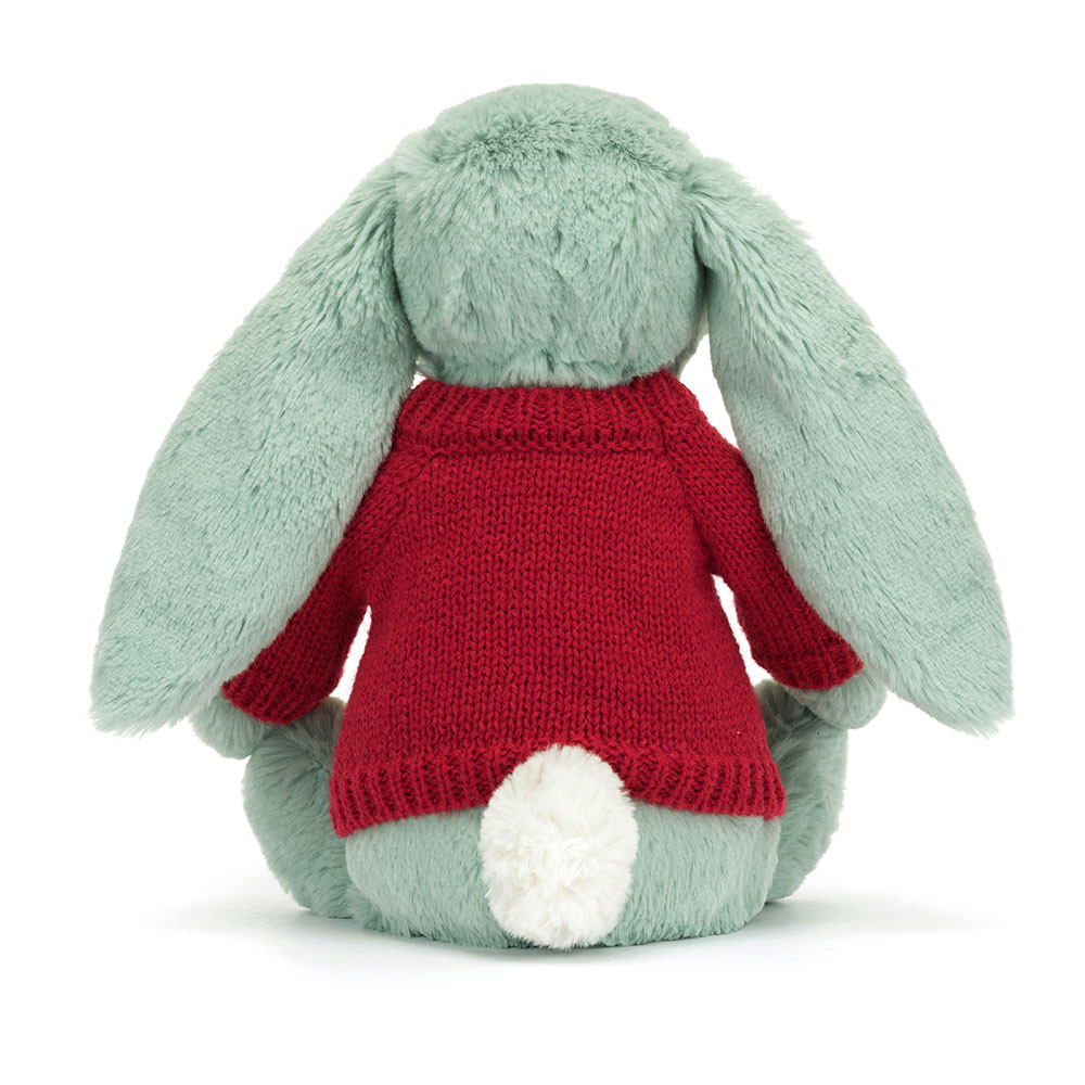 Blossom Sage Bunny with Personalised Red Jumper, View 4