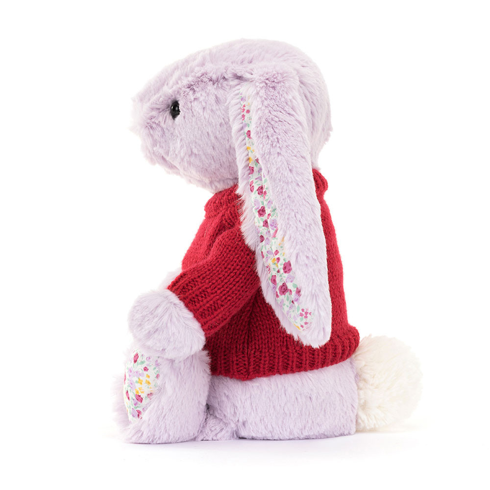 Blossom Jasmine Bunny with Personalised Red Jumper - Official Jellycat