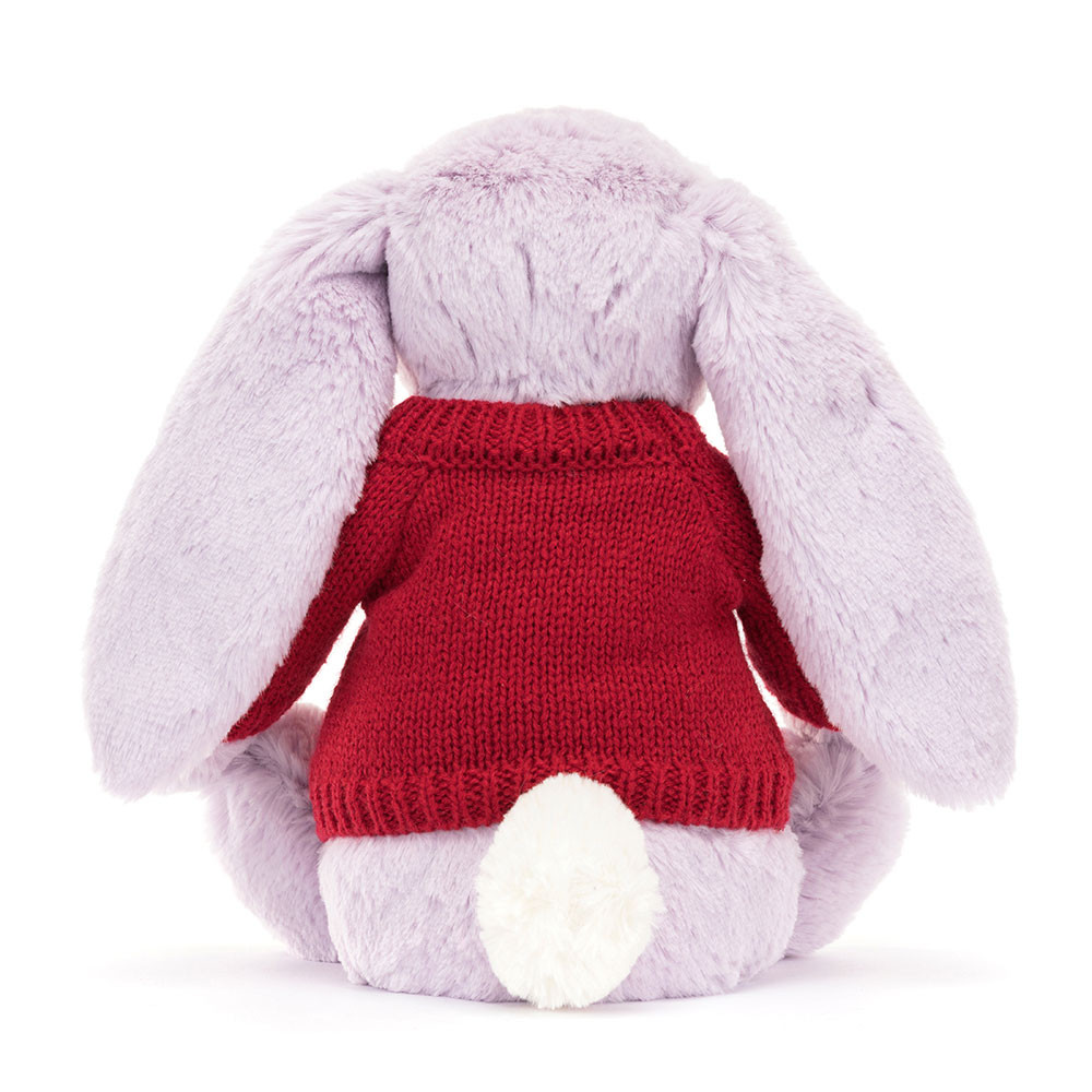 Blossom Jasmine Bunny with Personalised Red Jumper - Official Jellycat