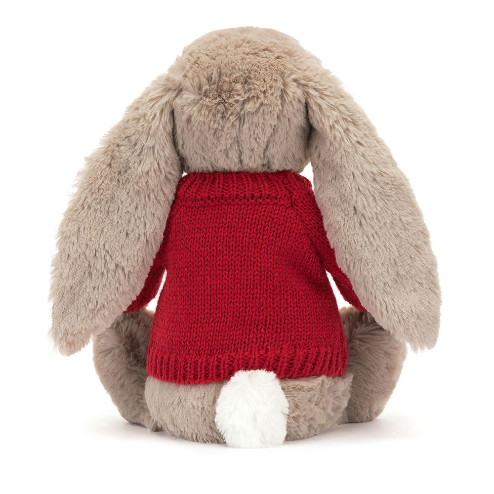 Blossom Bea Beige Bunny with Personalised Red Jumper, View 4