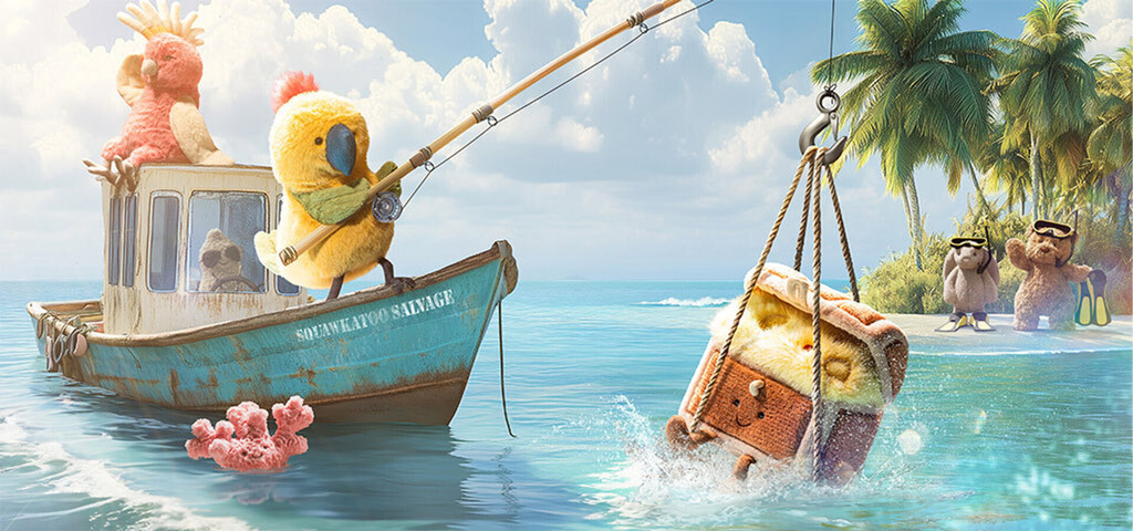 Budgeby Parrot fishes for Amuseables Treasure Chest