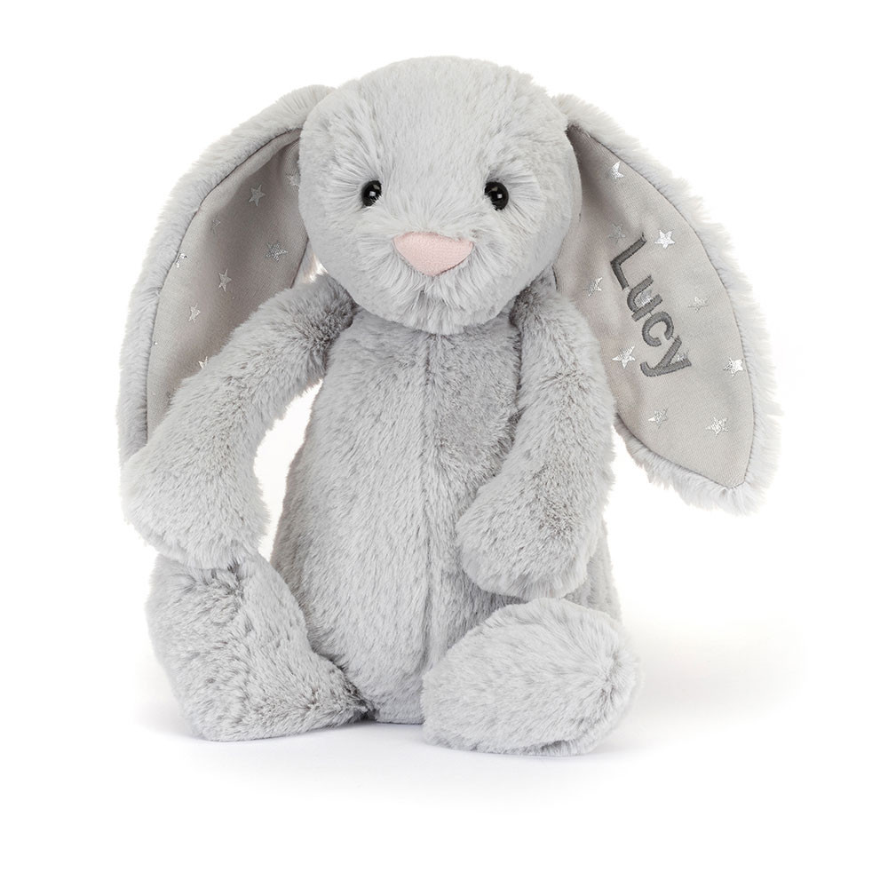 Personalised Bashful Shimmer Bunny Medium - Official Jellycat