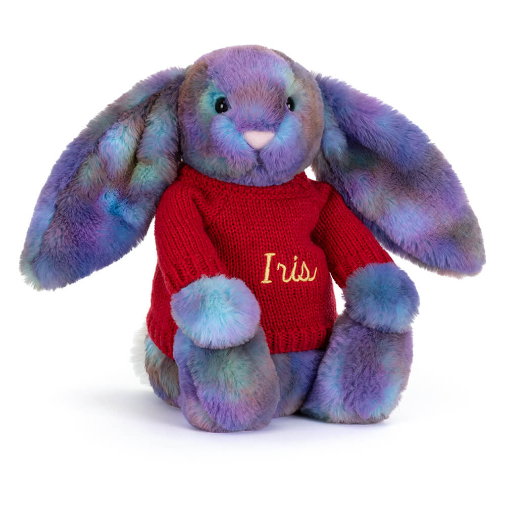  ♡ Zodihop Luxe Bunny Zodihop Luxe Bunny with Personalised Red Jumper - Official Jellycat