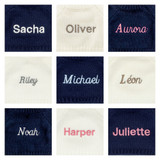 Bashful Moss Bunny with Personalised Navy Jumper , Main View