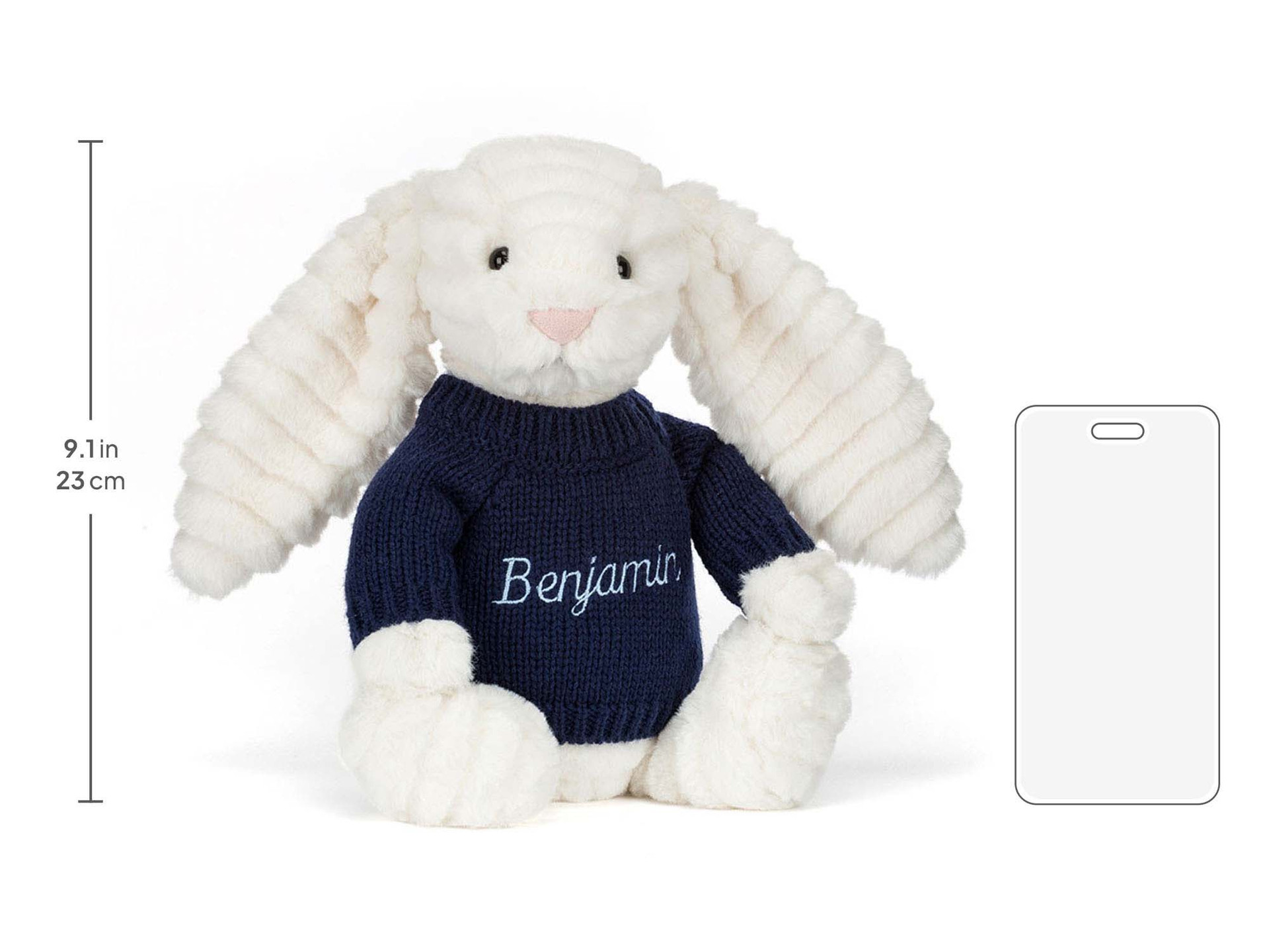 Bashful Luxe Bunny Nimbus with Personalised Navy Jumper - Official