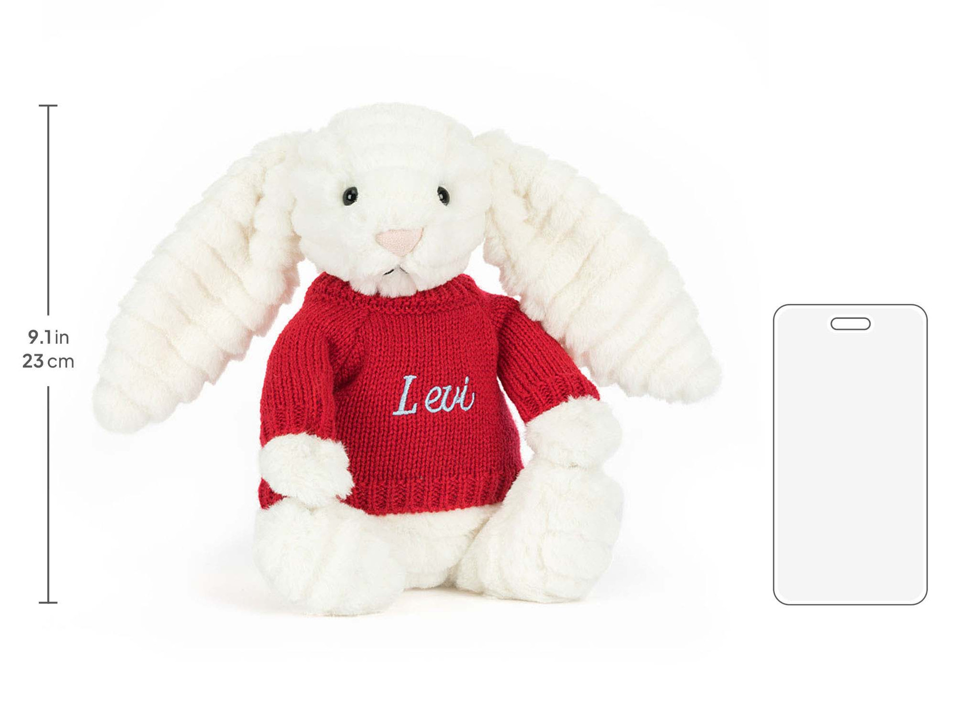 Bashful Luxe Bunny Nimbus with Personalised Red Jumper