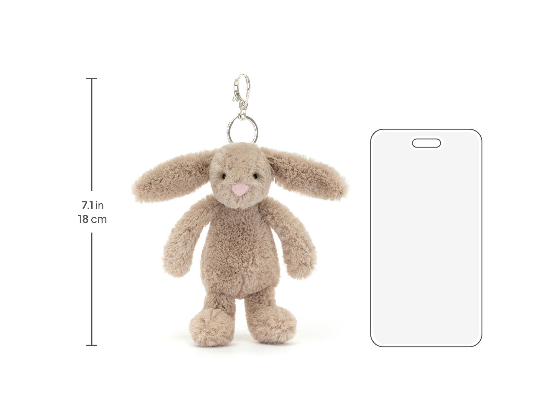 Bashful Beige Bunny Bag Charm - Official Jellycat
