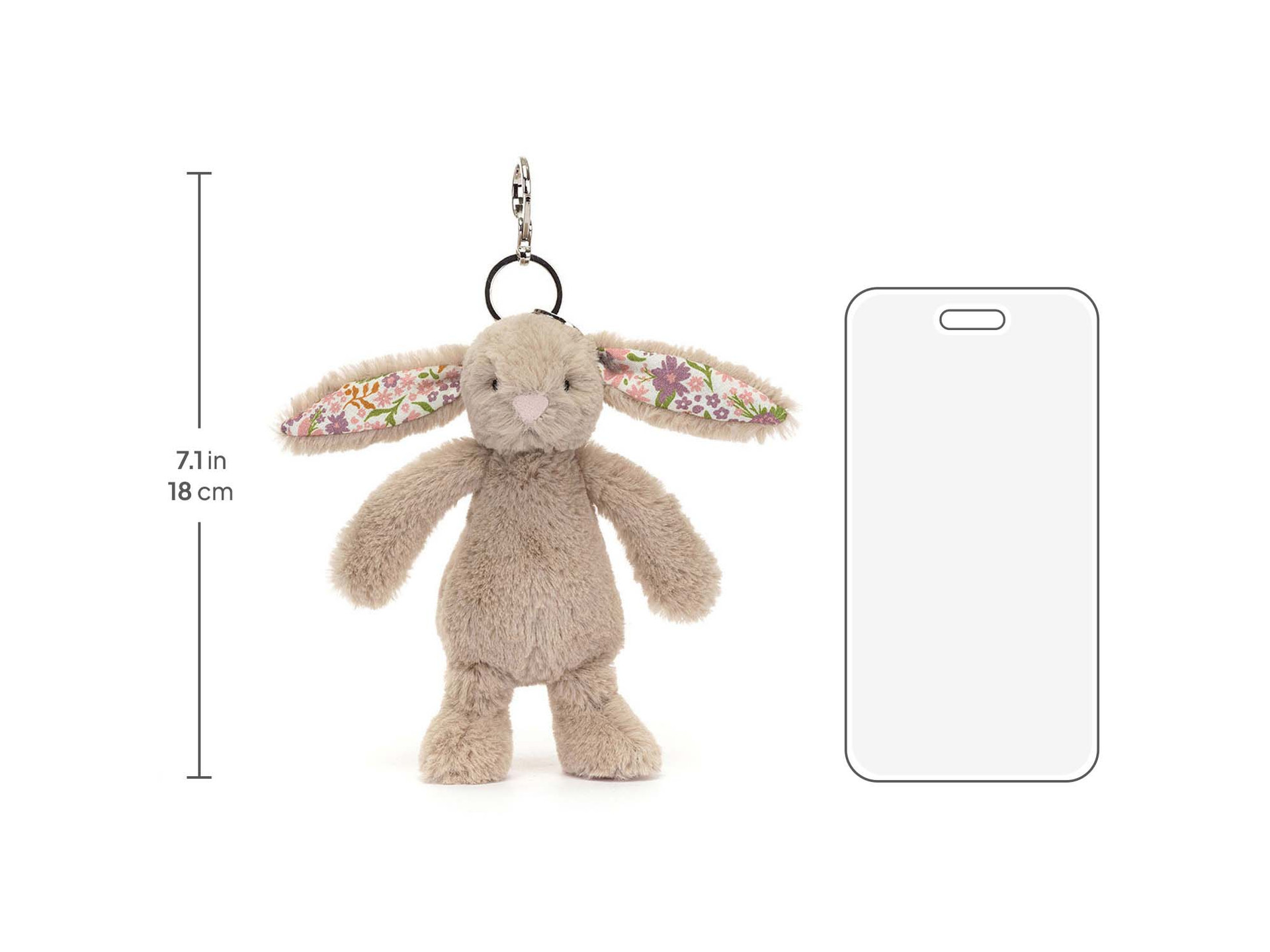 Blossom Beige Bunny 'Petal' Bag Charm - Official Jellycat