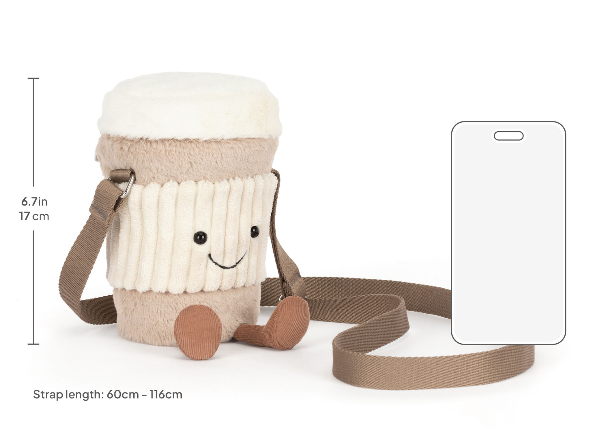 Amuseables Perkle Coffee Shoulder Bag - Official Jellycat