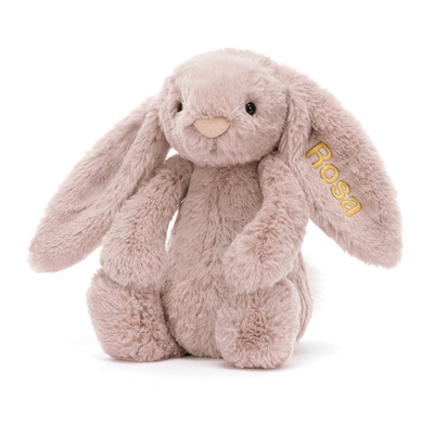 Personalised Bashful Luxe Bunny Rosa Medium, View 4
