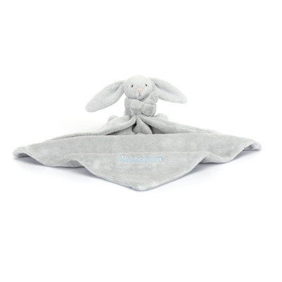 Personalised Bashful Silver Bunny Soother, Main View