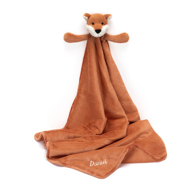 Personalised Bashful Fox Cub Blankie, Main View