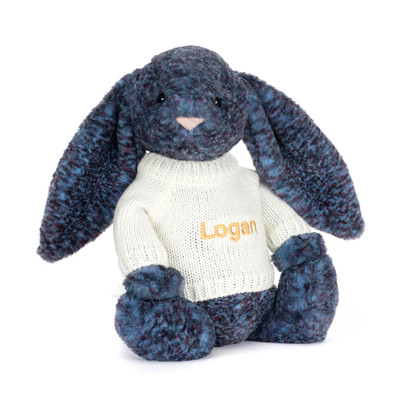 Hopscone Luxe Bunny with Personalised Cream Jumper, Main View
