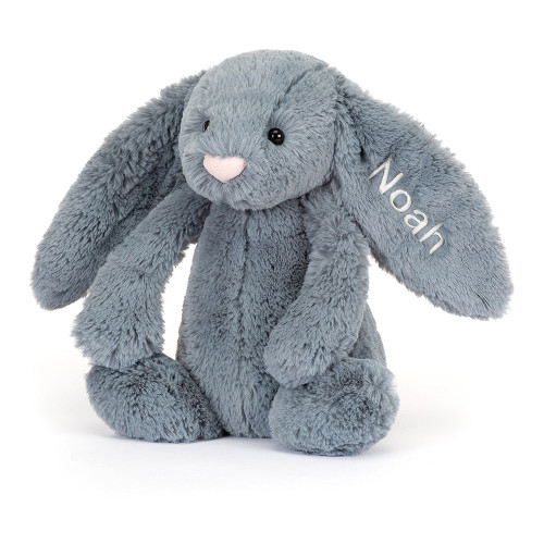 Personalised Bashful Dusky Blue Bunny Medium, View 4 Personalised Bashful Dusky Blue Bunny Medium, View 4