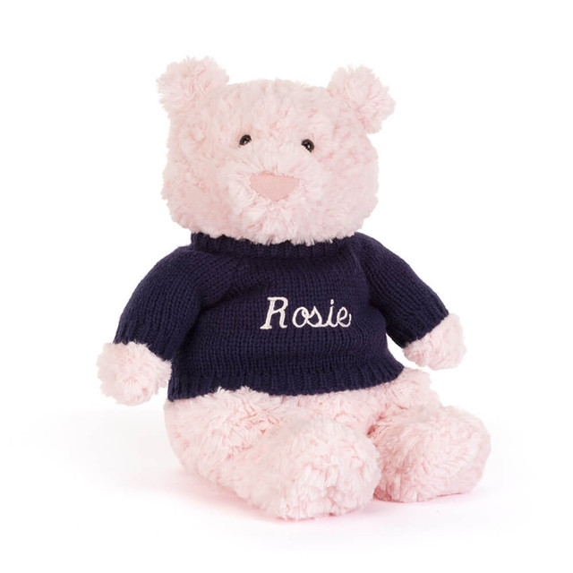 Leola Bear with Personalised Navy Jumper