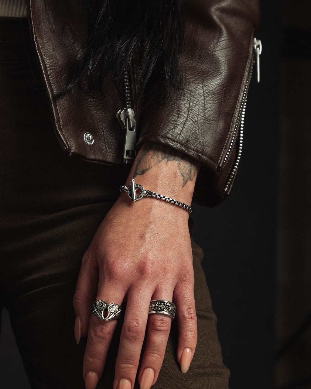 Avery Box Toggle Bracelet | Silver Bracelet | NightRider Jewelry