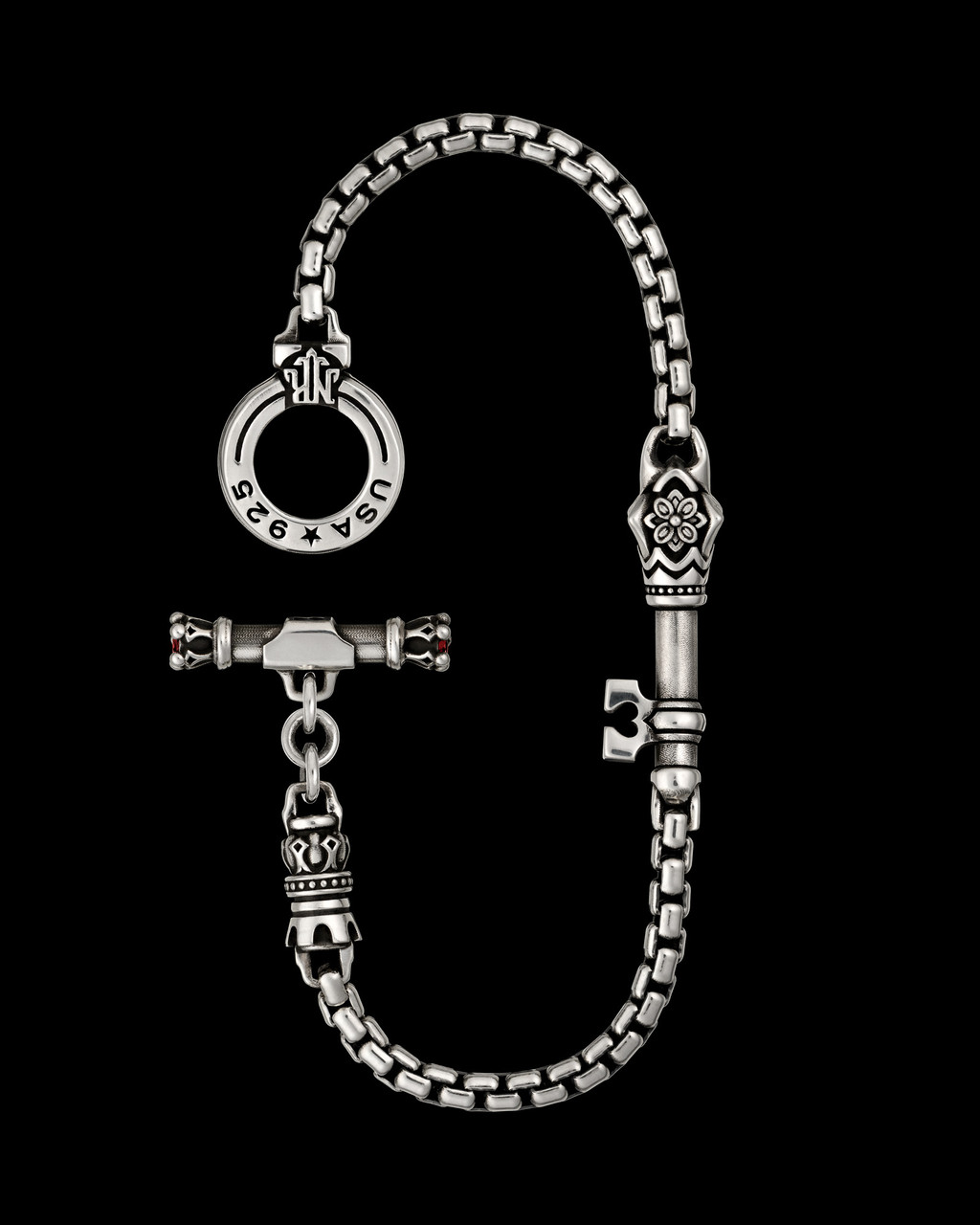 Queen's Crown Toggle Bracelet by NightRider Jewelry - Back View