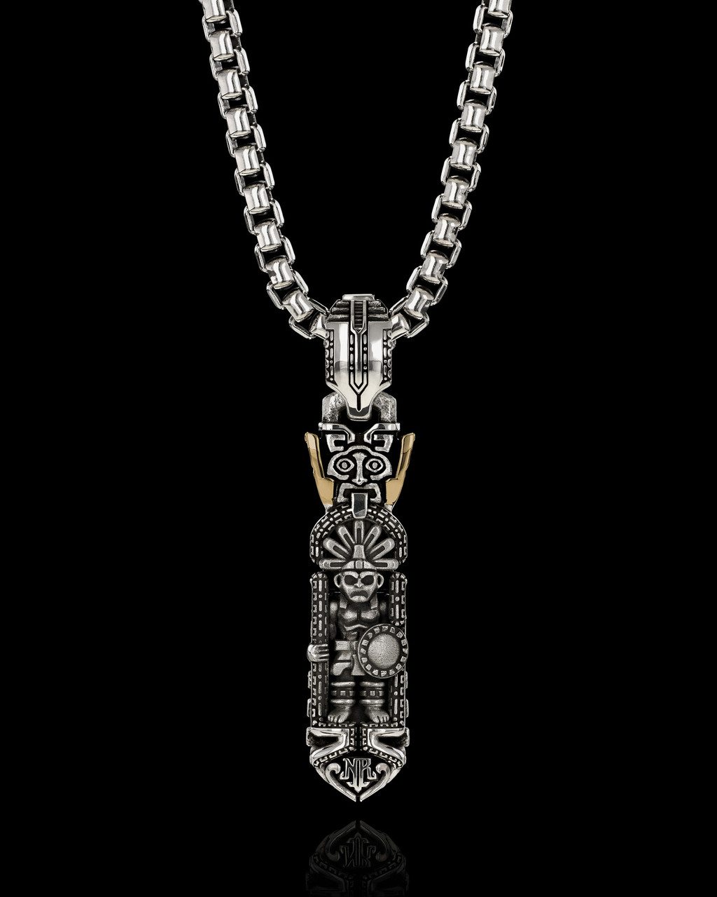 Obsidian Pendant Luxe | Aztec Jaguar Warrior Pendant | NightRider