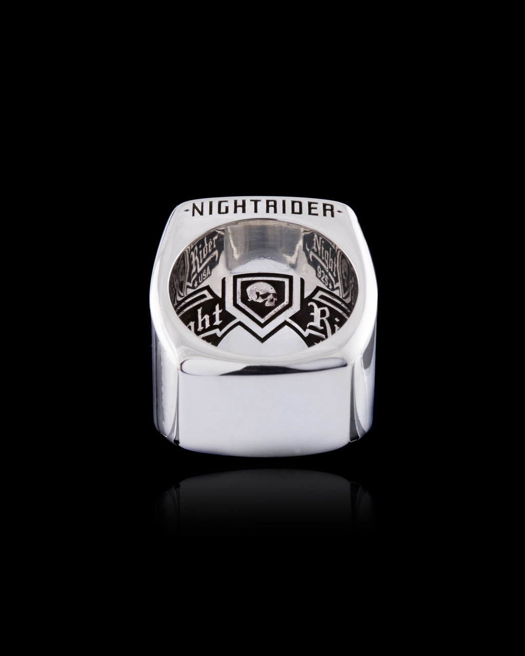Till Death Do Us Part Skull Ring by NightRider Jewelry  - Back View Till Death Do Us Part Skull Ring by NightRider Jewelry  - Back View
