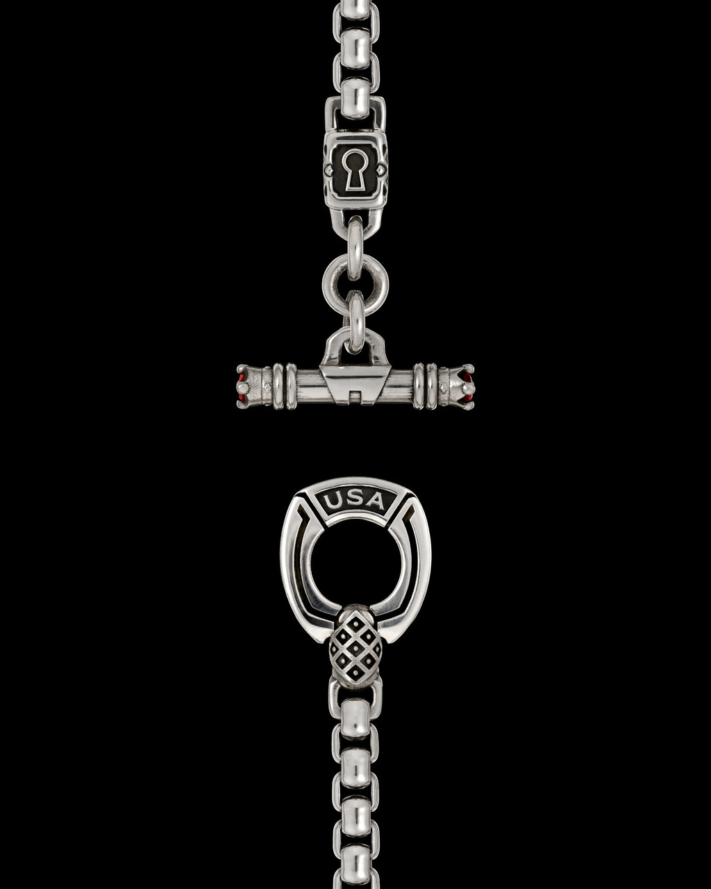 Royal Toggle Bracelet in Solid Sterling Silver by NightRider Jewelry - 5.3mm and 7.75mm gauges