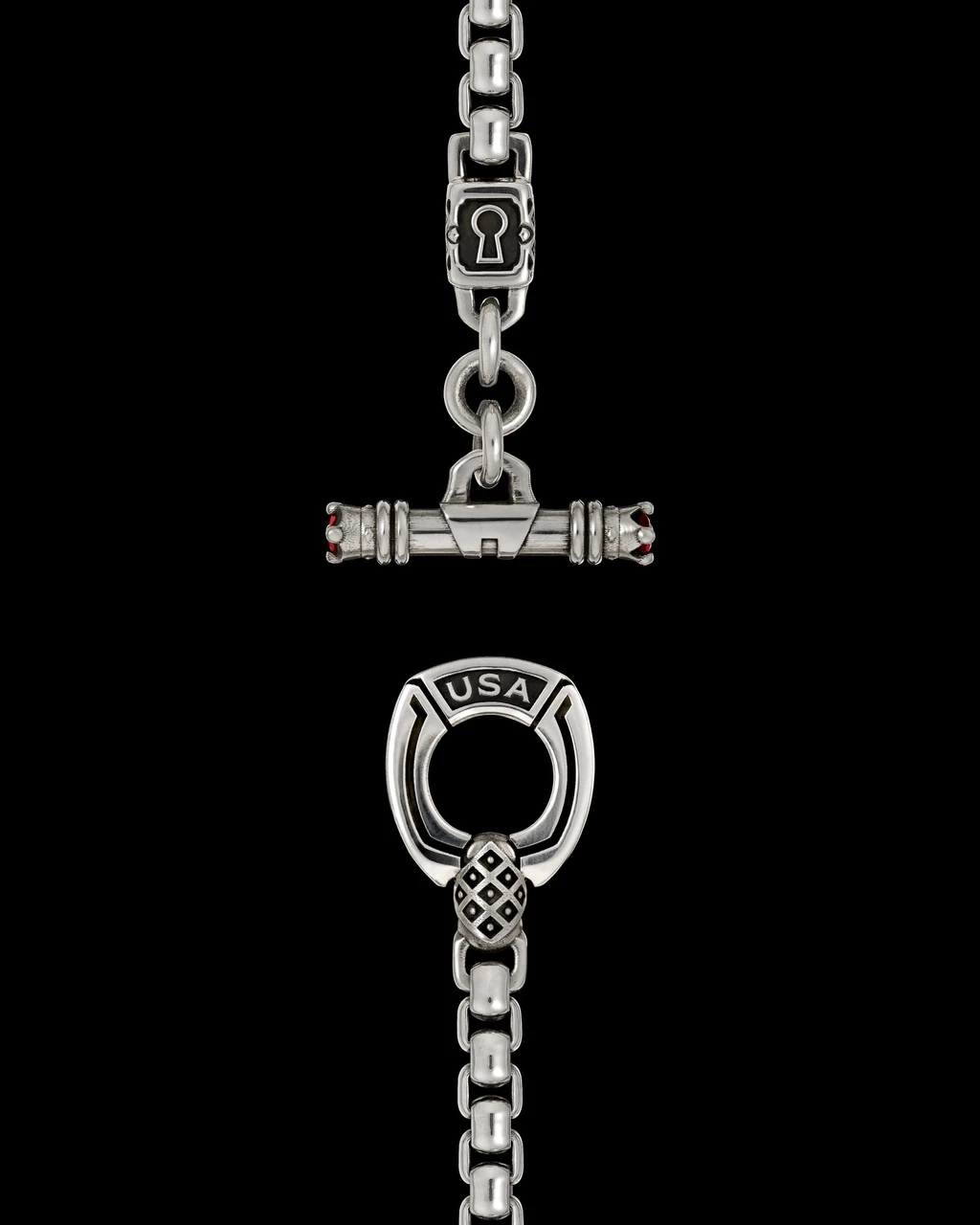 Royal Toggle Bracelet in Solid Sterling Silver by NightRider Jewelry - 5.3mm and 7.75mm gauges